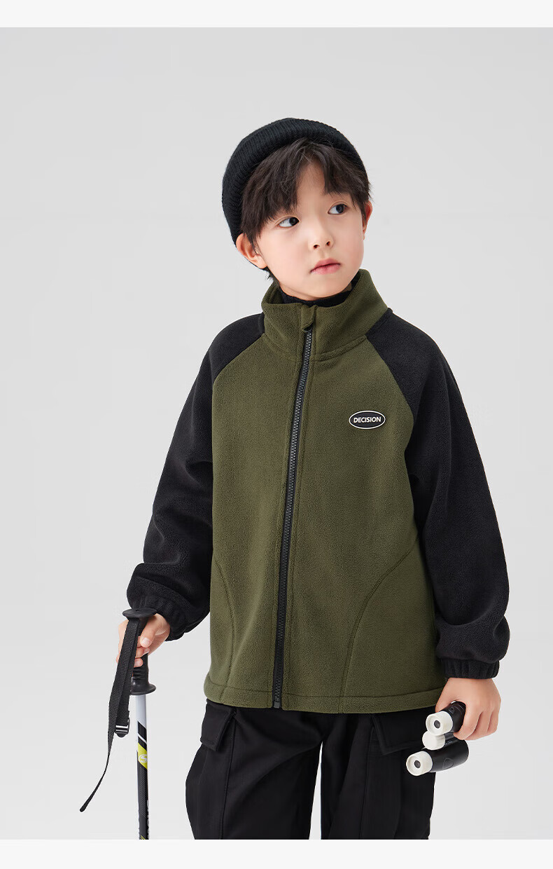 Zuo Xi Boys' Kids' Jacket Autumn 2025 New Double-Sided Fleece Warm Winter Coat Black 130 4
